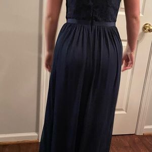 David’s bridal dress. Navy blue